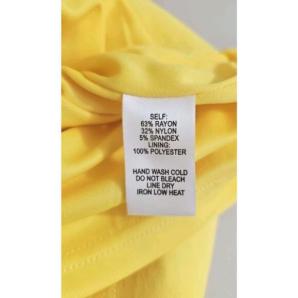 Lulu’s ~Woman Size S~ Yellow Pencil Stretch Sleeveless Dress w/Peplum. - Picture 10 of 13
